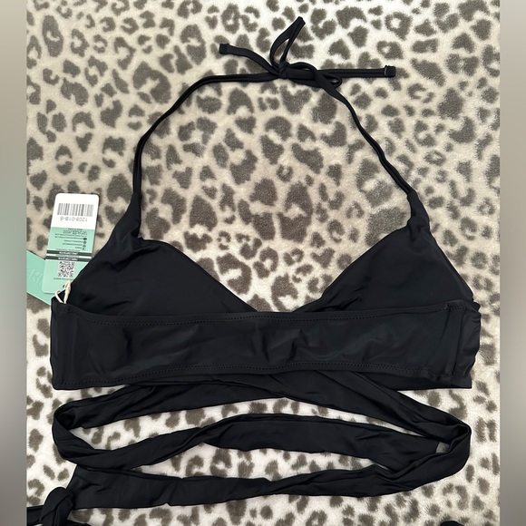 Shekini Women’s Criss Cross Black Halter Bandage Bikini Geometric Bottoms Small - Picture 8 of 16